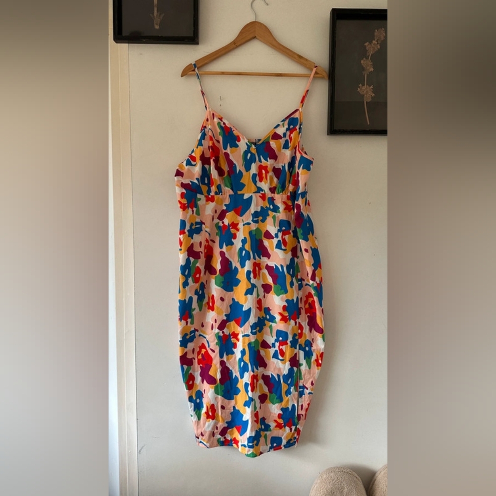 SHEIN Multicolor Abstract Midi Dress